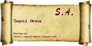 Sepsi Anna névjegykártya